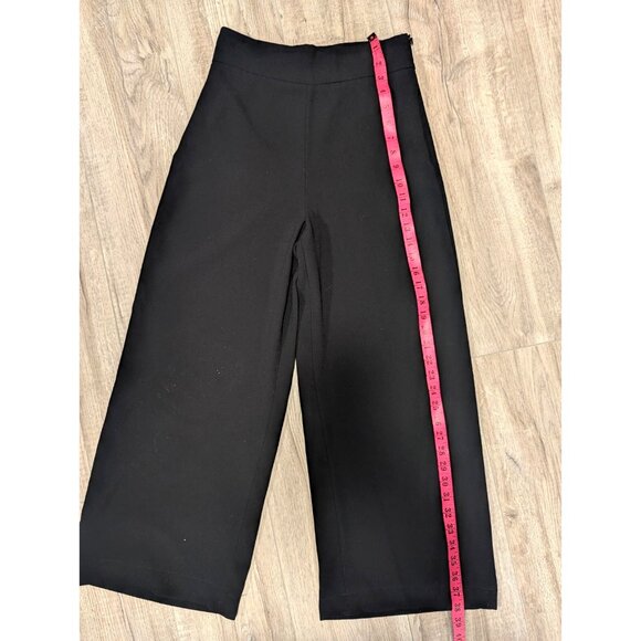 ZARA WOMAN Black High Waist Wide Leg Pants XS | Minimalist Elegant Trousers - Picture 7 of 9